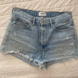 Agolde Blue Jean Shorts Distressed Cut-Offs